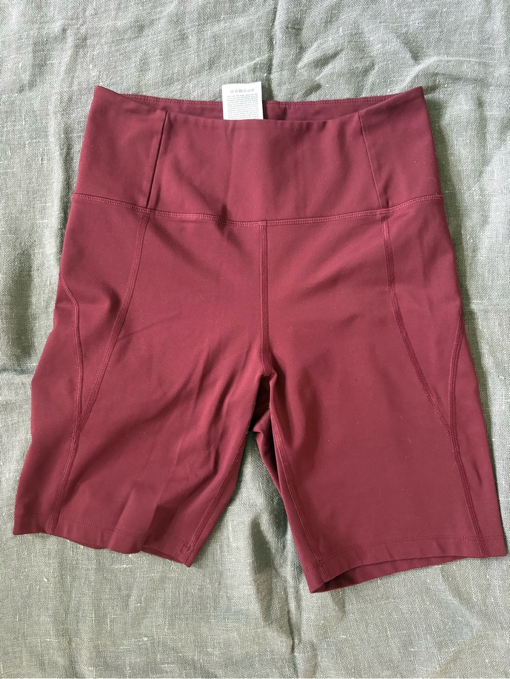 Girlfriend Collective High-Rise Bike Shorts | Wine | Size Medium
